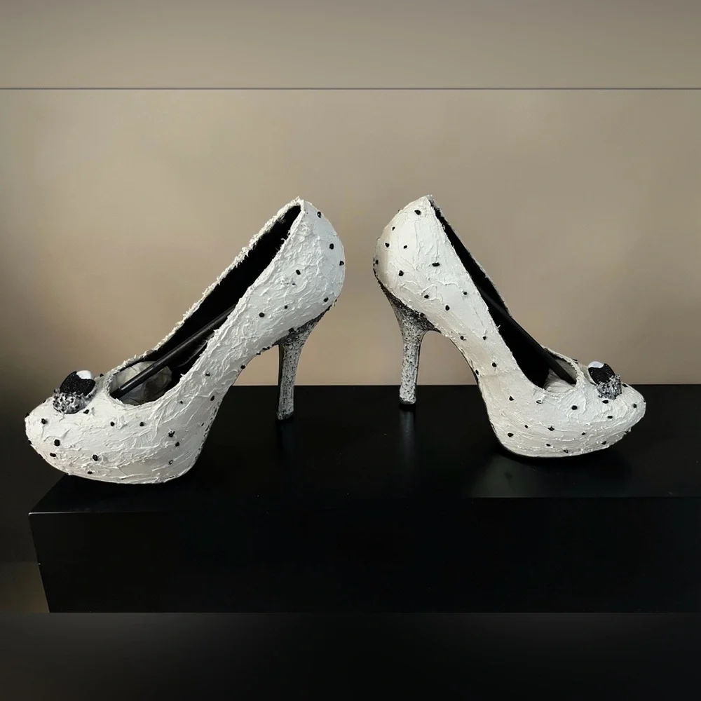 Custom Cookies & Cream Ice Cream Heels Size 7.5 One Of A Kind Handmade